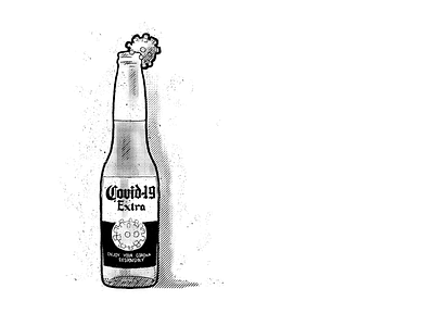 Corona beer bottle corona coronavirus covid10 halftone virus