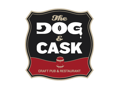 The Dog & Cask Alt 1 (Unchosen) beer cask dog food icon logo mark pub restaurant