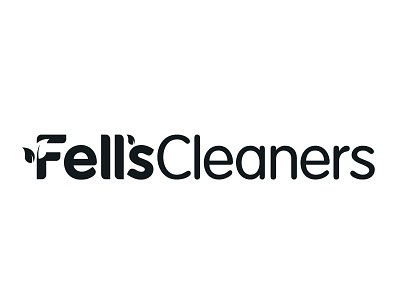 Fell's Cleaners Typography clean green icon leaves logo logo type trees type typography