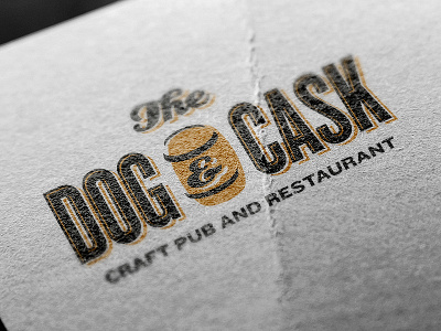 The Dog & Cask beer cask classic dog food logo old retro sausage vintage