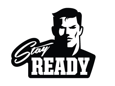 Stay Ready 1 classic drawing hero illustration logo powerful sport strong type typography