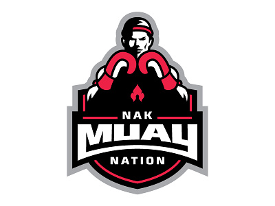 Nak Muay Nation Logo athlete fight fighter icon logo sport type typography