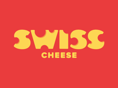 Swiss Cheese cheese circle logo red round swiss type typography yellow