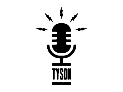 Mic Tyson distressed electricity grunge icon logo mic microphone mike tyson retro rod type typography