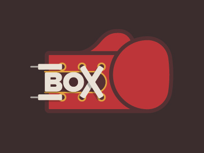 BOX typography type logo retro illustration boxing glove boxing box