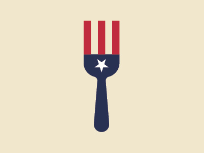 Put down the fork, America! america design flag food fork logo obese patriot star