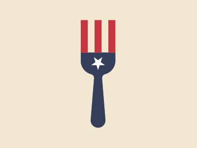 Put down the fork, America! patriot design logo star america flag fork obese food