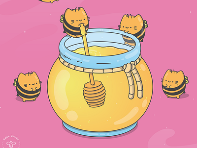 Chonky Kitty Honey Bees 01