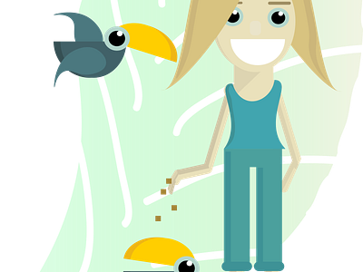 toucan design illustration illustrator leaf pastel toucan vector