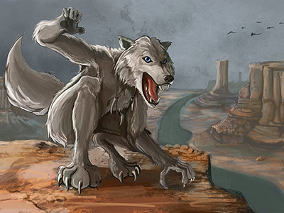 Desert Werewolf desert illustration werewolf wolf