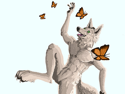 Happiness aloof butterflies happiness werewolf wolf