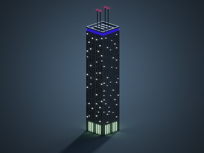 Voxel Building building night voxel voxelart