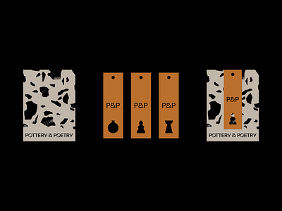 P&P brand idenity logo stationery tag texture typogaphy