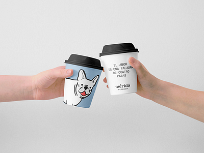 Mérida Petshop Papercup branding cat coffee dog illustration papercup pet petshop