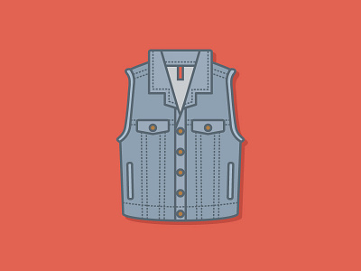 Chalequito chaleco flat illustration jean vest