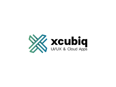 Xcubiq logo monoline ui ux x