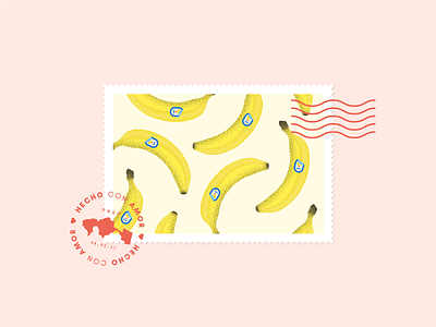 Bananas bananas illustration mail mexico mx stamp tabasco