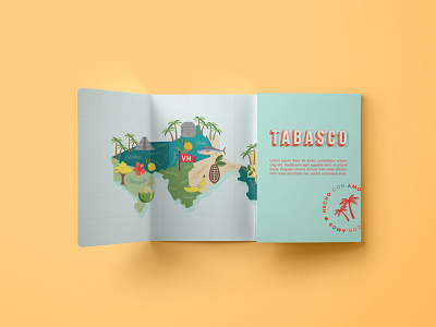 TBSC editorial illustration map mexico mx tabasco trifold