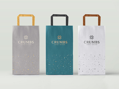 CRUMBS brand coffee kitchen logo logotype mark mexico mx paper bag pattern