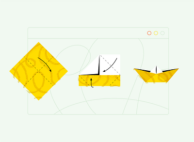 Cordage Steps illustration paper boat steps