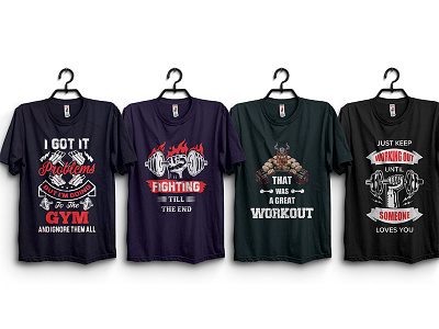 Gym T-Shirt Design Bundle branding design gym template tshirt tshirtdesign typography