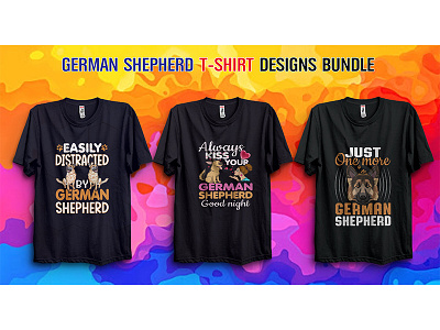 German Shepherd T-Shirt Design Bundle branding design german german shepherd template tshirt tshirtdesign typography