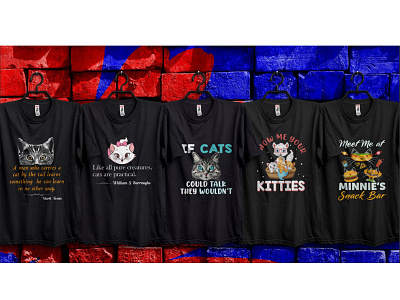 Cat's​​​​​​​ T-Shirt Design Bundle cat cats cattshirt design tshirt tshirtdesign typography