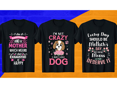 Mother Day & Dog T-Shirt Design Bundle branding design dog dog t shirt graphicdesign mom mother tshirt mothersday pug template tshirt tshirtdesign typography
