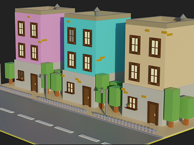 Sobradinhos / 2 story houses blender3d buildings daytime design nightime study case