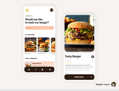 Burger app UI concept app burger burger app burger app concept design designer food food app food app ui food sale ui ui ui for burger