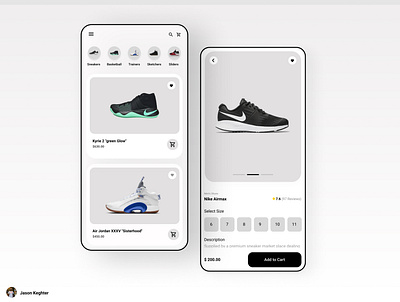 Shoe sale UI concept app design designer nike nike app nike shoe app show app sneaker app sneakers ui