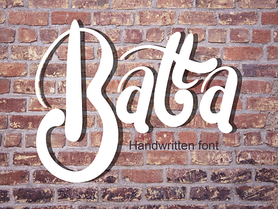 Batta Handwritten font art design illustration logo typography vector web