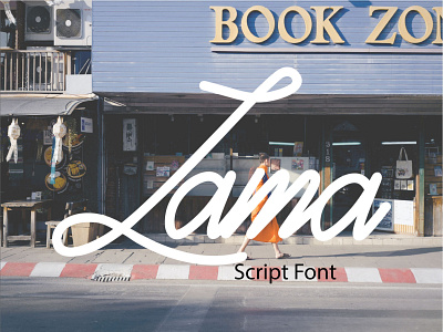 Lama script font art branding design illustration logo typography vector web
