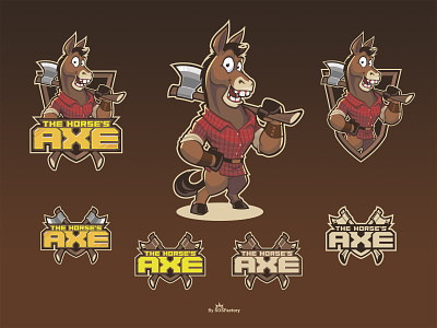 The Horse's Axe cartoon logo character design corporate character corporate mascot illustrative logo logo mascot mascot character mascot design mascot logo