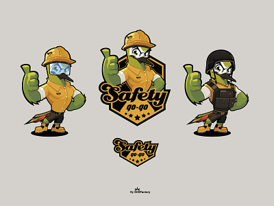 Safety go-go safety brand identity safety logo safety mascot safety mascot logo