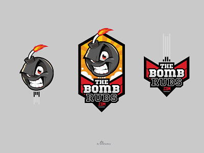 Mascot and logo for The Bomb Rubs brand identity cartoon logo character design corporate mascot illustrative logo mascot character mascot design mascot logo