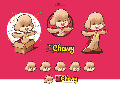 Brand identity for 超Chewy cartoon logo corporate illustration corporate mascot illustrative logo logo mascot character mascot design mascot logo
