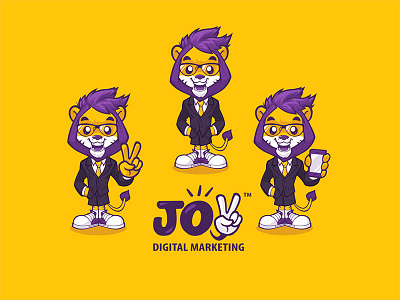 Brand identity for Joy Digital Marketing brand identity cartoon logo corporate mascot logo logo design mascot mascot design