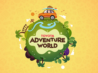 Toyota Adventure World cars flat illustration toyota visual world