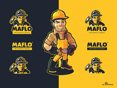 Brand Identity Kit for Maflo Internacional brand identity branding brand identity kit cartoon logo cartoon logo design construction