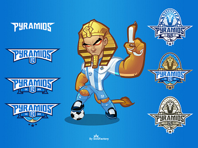 Pyramids FC Brand Identity kit brand identity cartoon logo character design illustrative logo logo design mascot character mascot design mascot logo