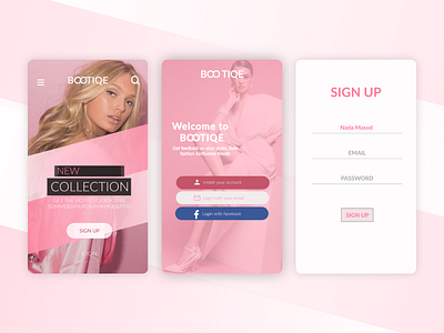 fashion app app art blond bootiqe brand branding design facebook fashion fashion design icon illustration model pink pinky pretty typography ux web website