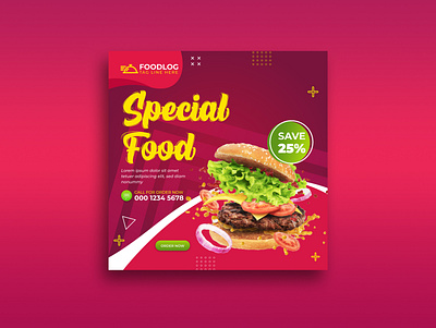 Food Banner banner banner ad banner design fiverr food banner instagram post socialmedia