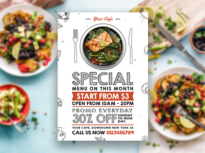 Food Flyer Design banner banner ad banner design branding design art designer fiverr flyer flyer design flyer template food food banner food illustration