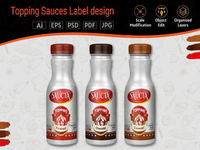 Topping Sauce Label Design topping sauce packaging