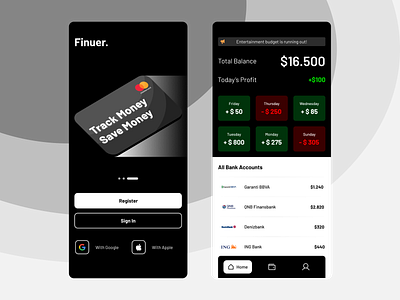 Money Tracking App app branding color design graphic design ui