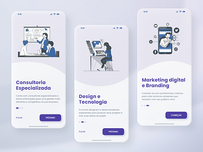 Mobile App - Onboarding app design freelancer illustration interface landing layout mobile mobile app onboarding onboarding screen project services step ui ux vector walkthroug work