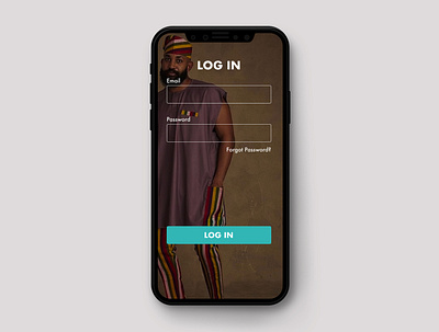 clothing line app design- log in page