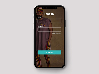 clothing line app design- log in page