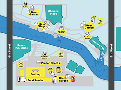 Riverfest Map branding design event event map festival illustration map riverfest signage vector